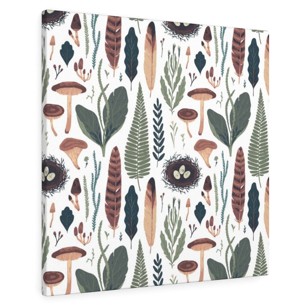 FLORAL WALL CANVAS ART | Green White Beige Burgundy