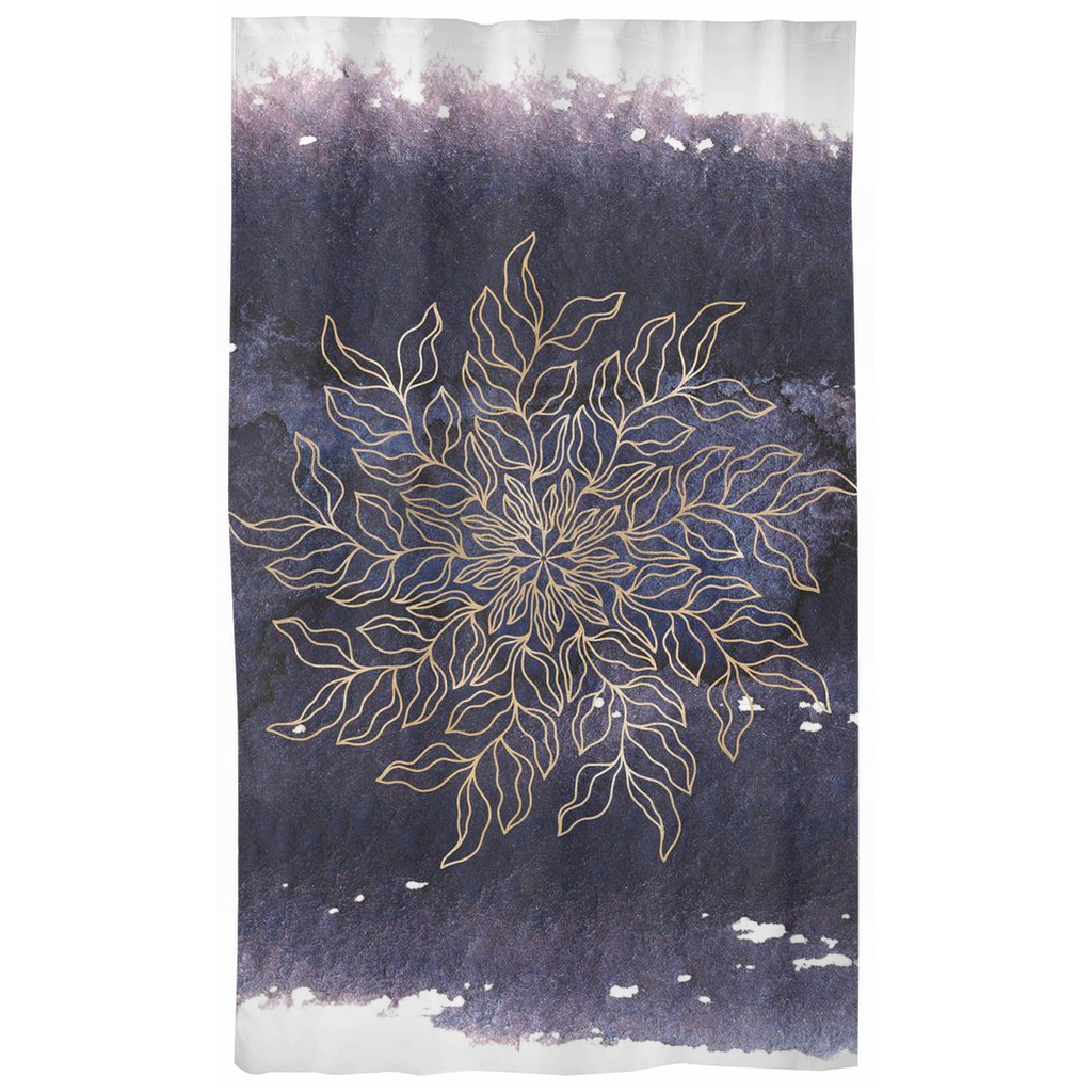 Abstract Window Curtains | Purple Ombre Beige Mandala