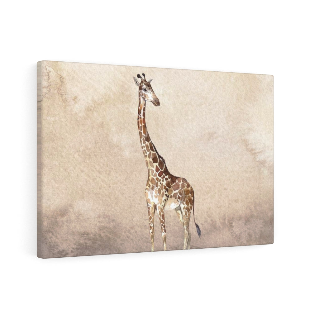 WHIMSICAL WALL CANVAS ART | Beige Watercolor Giraffe