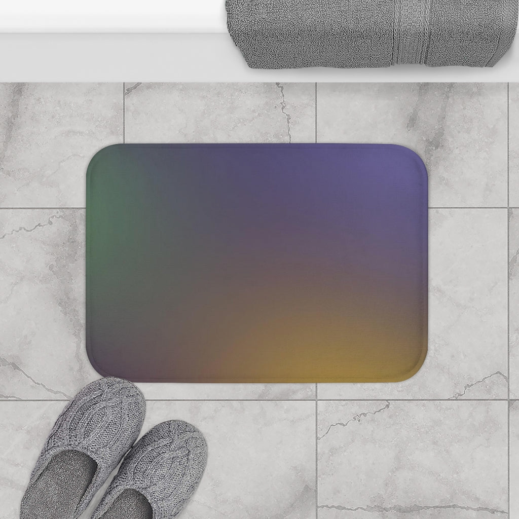 Abstract Bath Mat | Purple Green Yellow