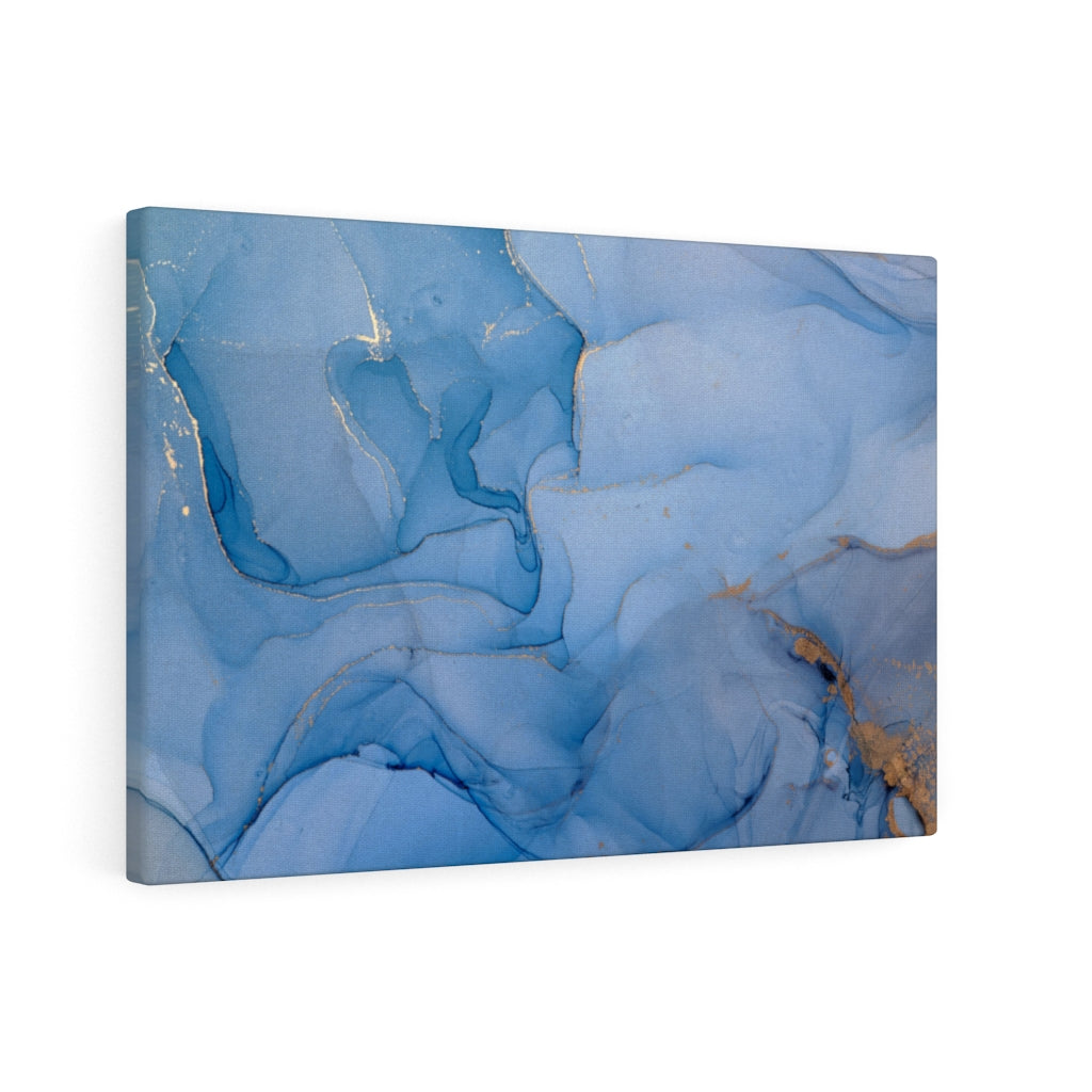 Abstract Canvas Art | Blue Grey Gold