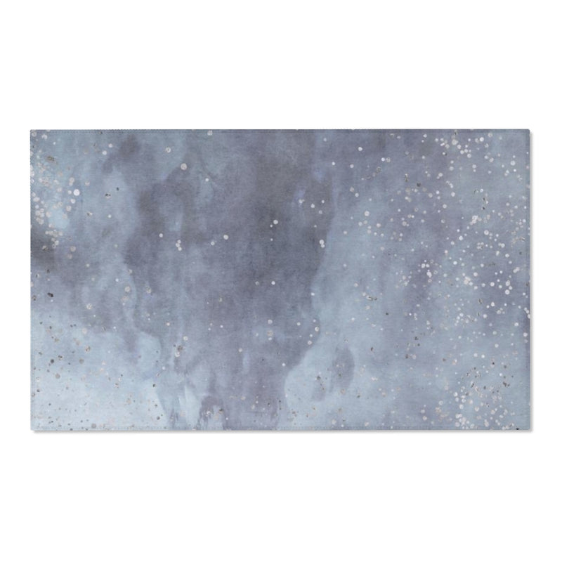 Abstract Area Rug | Blue Silver Ombre