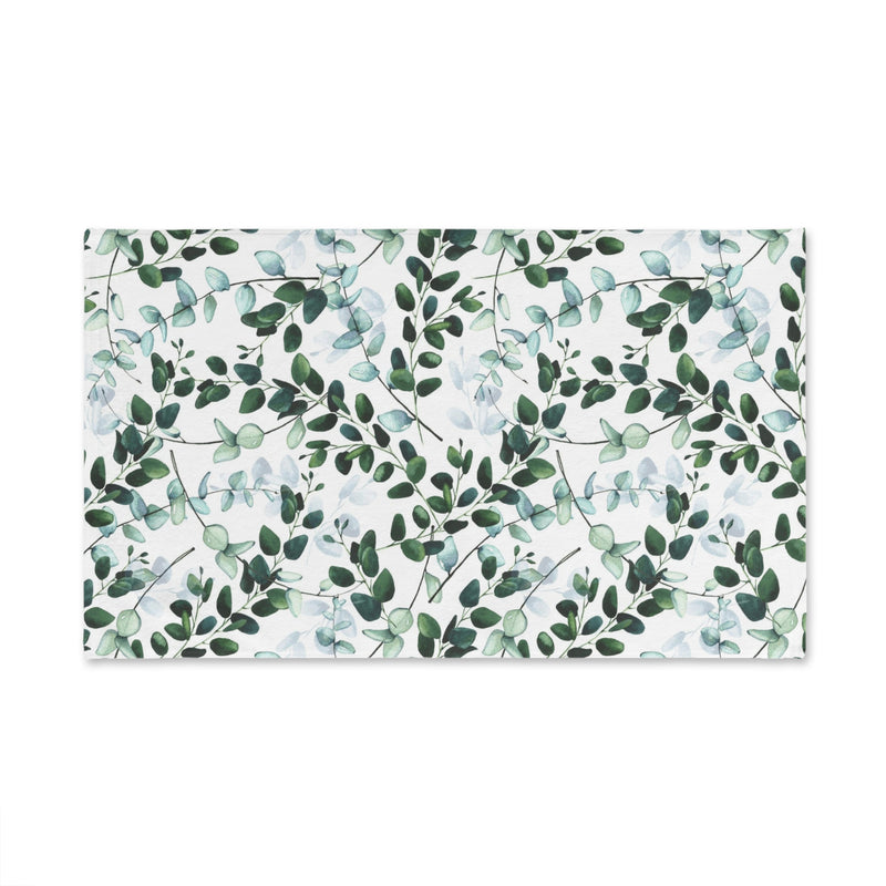 Floral Boho Kitchen, Bath Hand Towel |  Forest Sage Green White