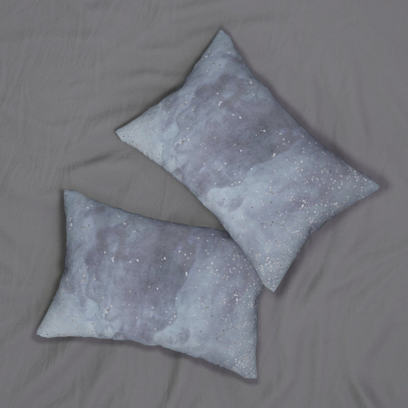 Abstract Boho Lumbar Pillow | Dusty Grey Blue