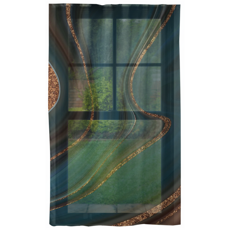 Marble Window Curtains | Dark Blue