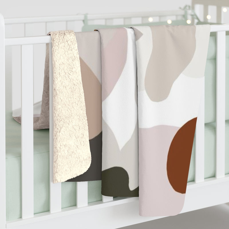 Abstract Comfy Blanket | White Blush Terracotta