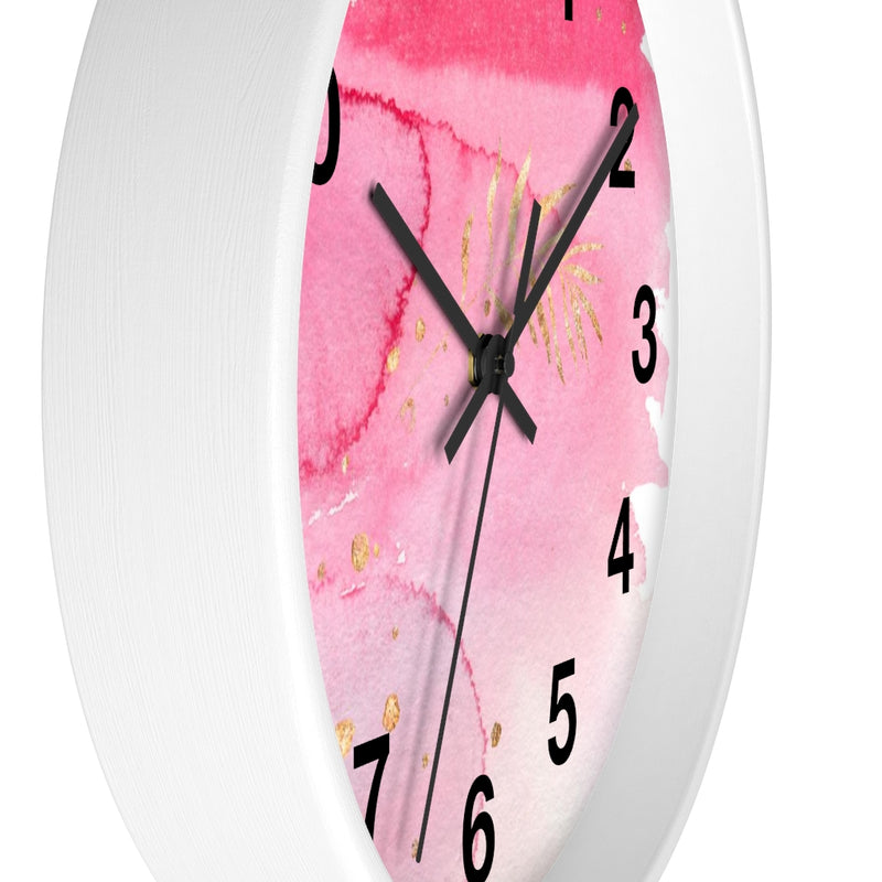 Abstract 10" Wood Wall Clock | Pink Gold Ombre