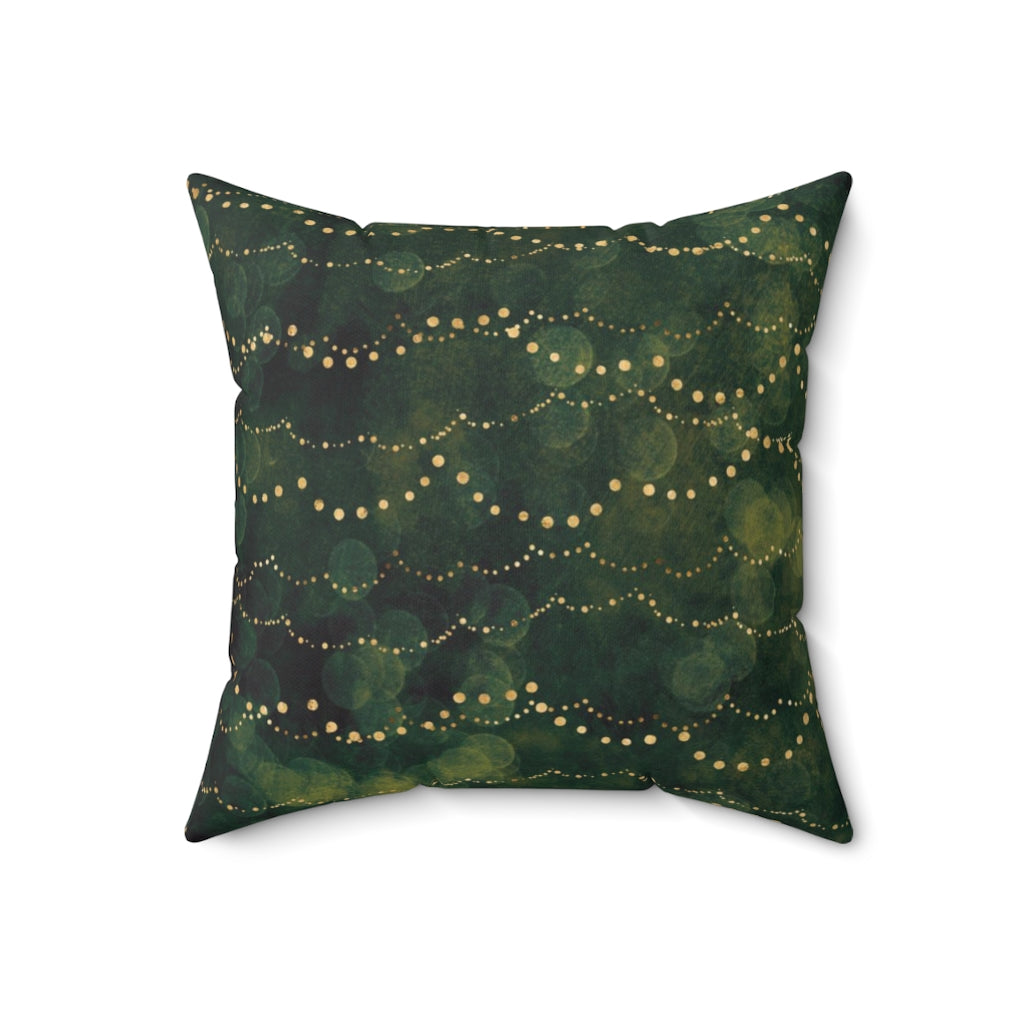 Abstract Pillow Cover | Green Beige Lights