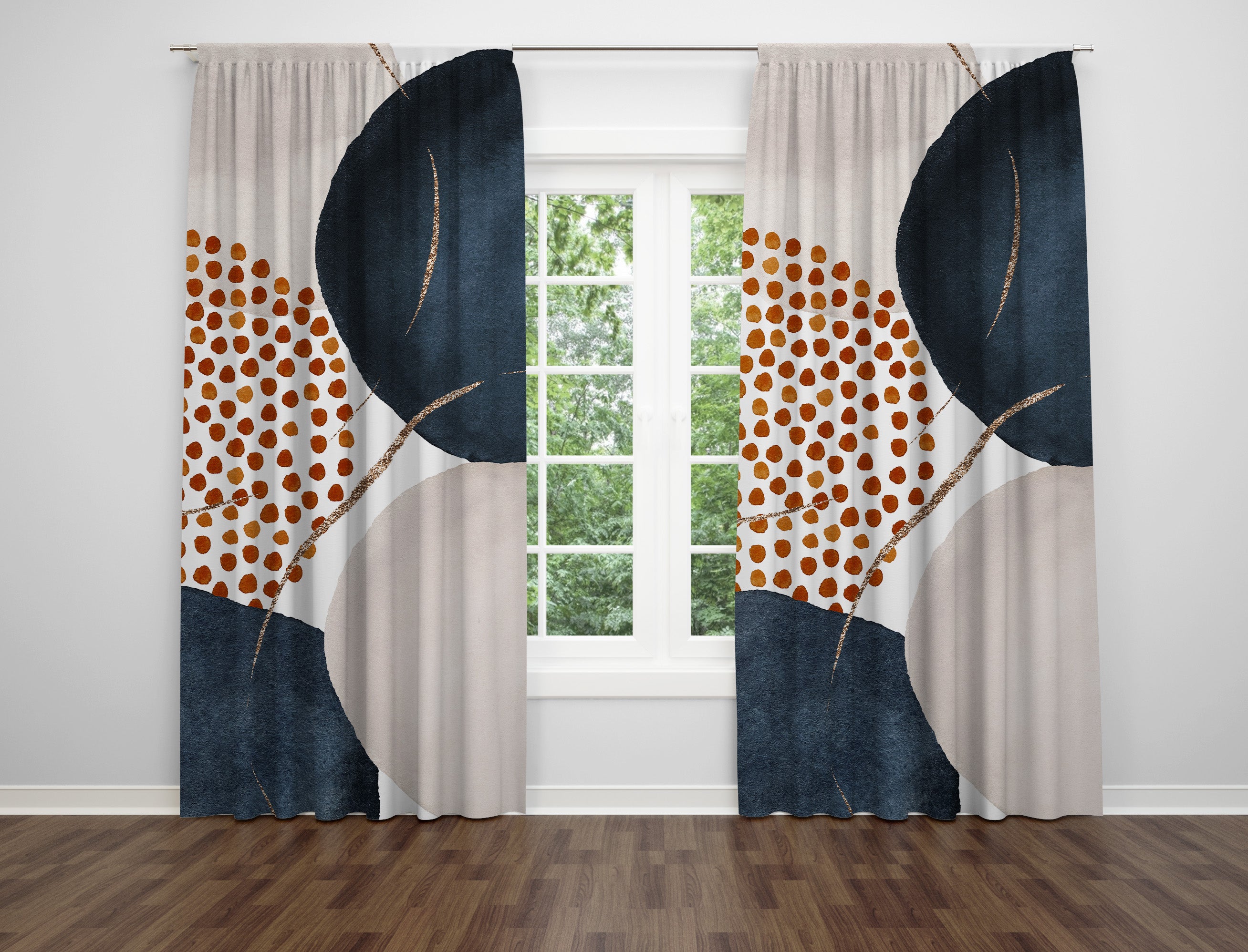 modern abstract, unique window curtains