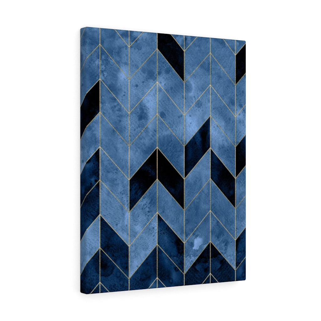 ABSTRACT WALL CANVAS ART | Black Gold Blue