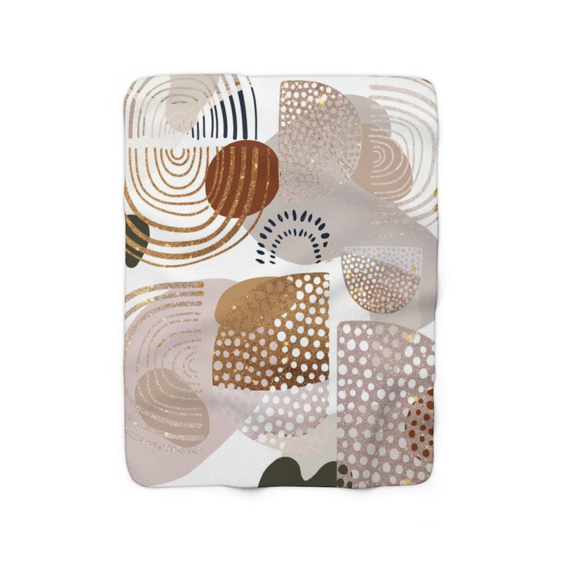 Abstract Comfy Blanket | White Beige Gold