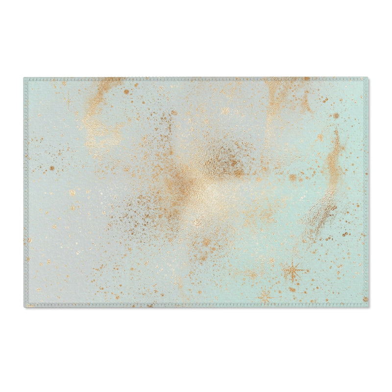 Abstract Area Rug | Mint Green Blue, Beige Minimalist Floor Mat