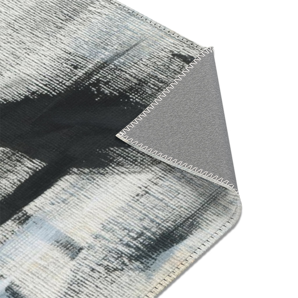 Abstract Area Rug | Black Gray