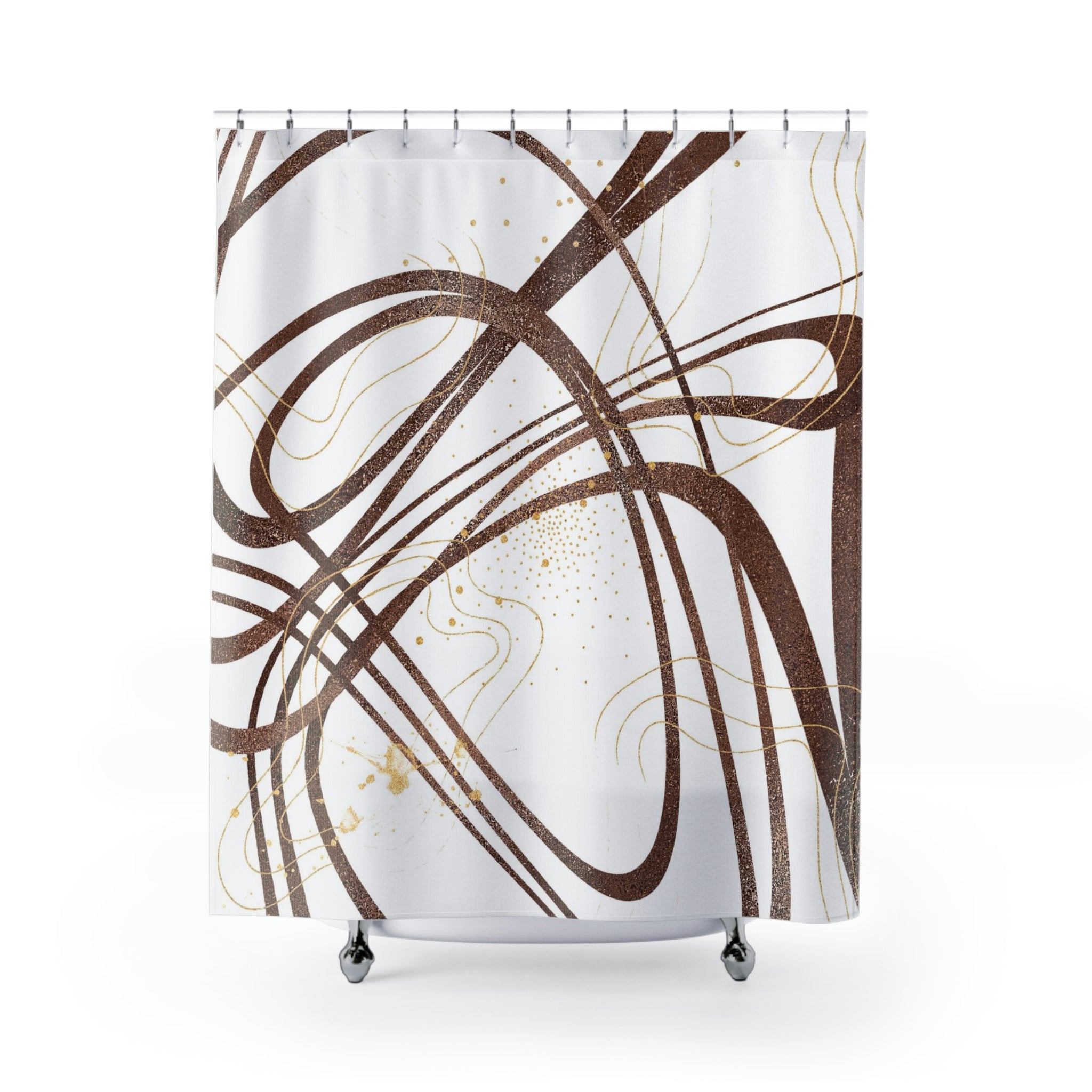 modern boho fabric shower curtain