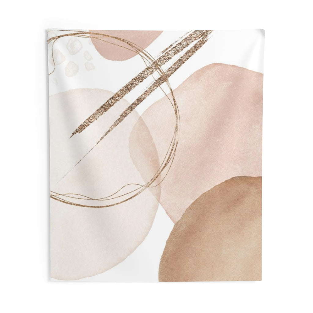 Abstract Tapestry | Blush Pink White Gold Beige