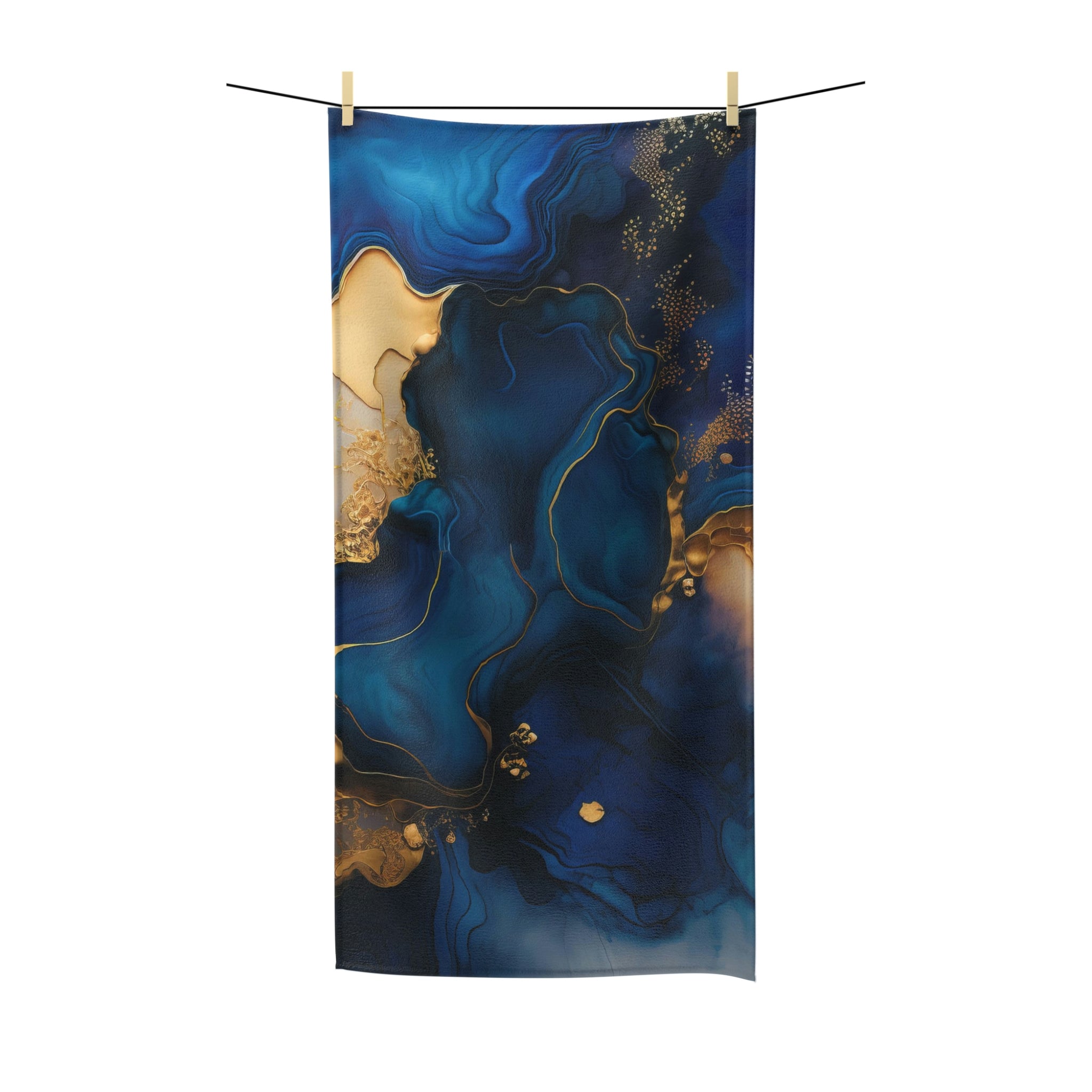 Navy Blue Earthy Ombre Bath Towel