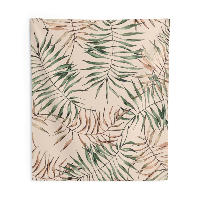 Floral Tapestry | Beige Green Palm Leaves