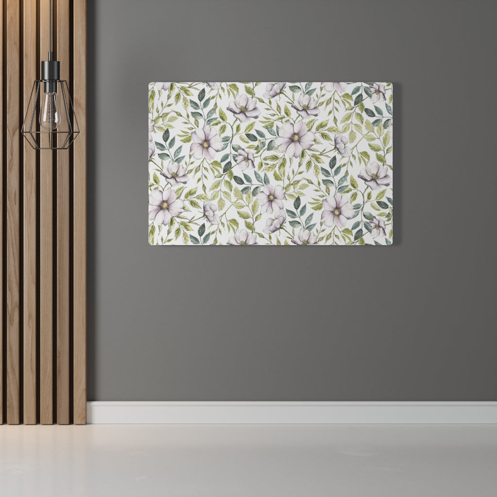 FLORAL CANVAS ART | White Green Purple