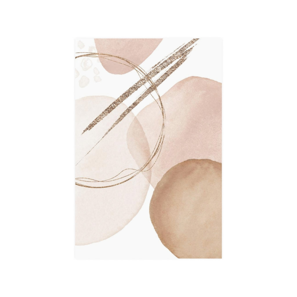 Abstract Boho Art Prints | Beige Rose Gold