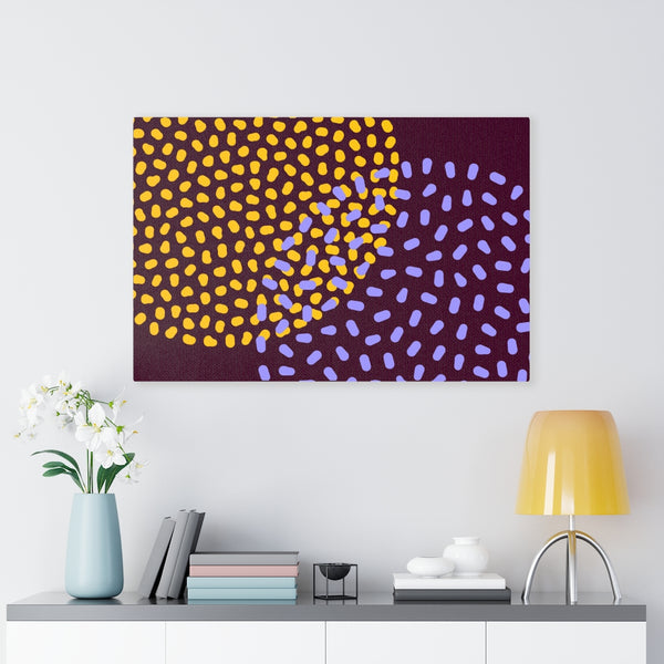 Abstract Canvas Art | Purple Yellow