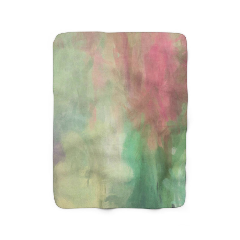 Abstract Comfy Blanket | Green Pink Ombre