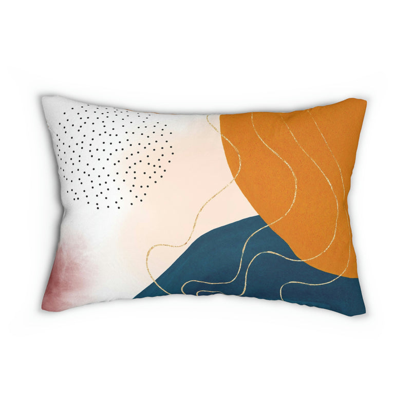 Abstract Lumbar Pillow | White Orange