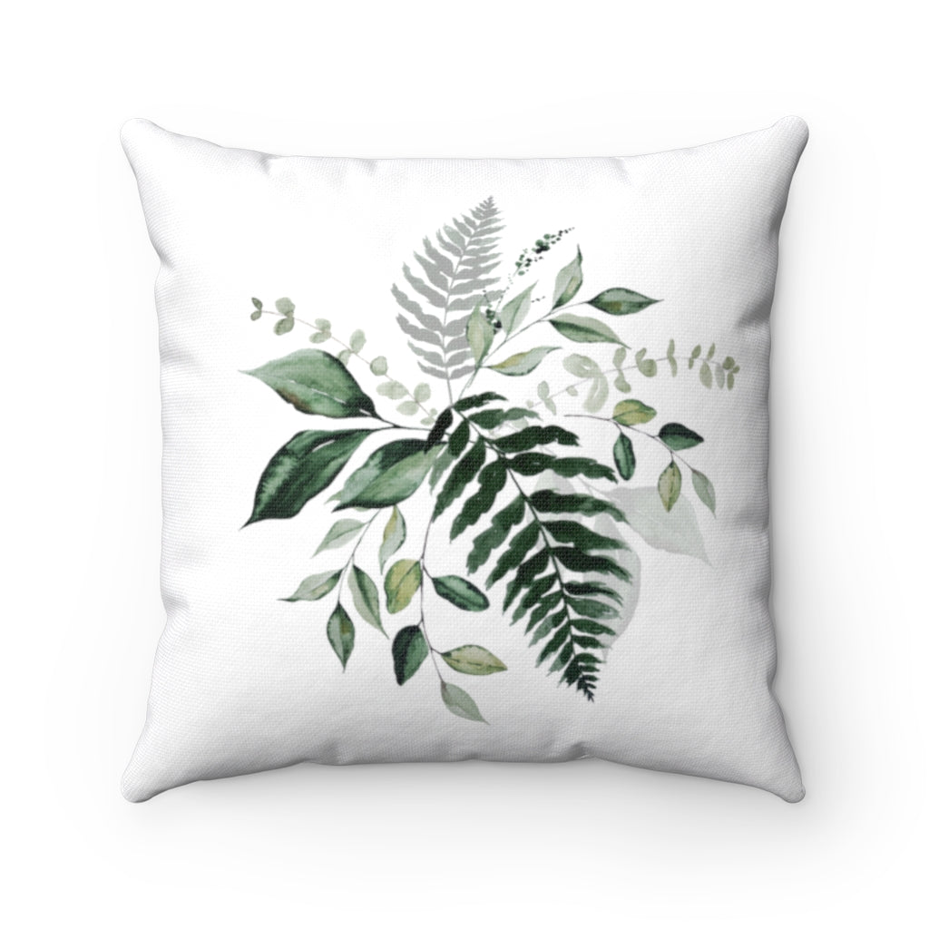 Boho Pillow Cover | Dark Green Leaves