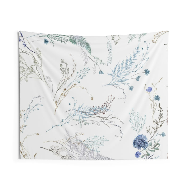 Floral Tapestry | White Pastel Blue
