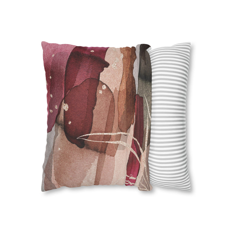 Copy of Boho Pillow Cover | Abstract Navy Blue, Blush Pink White