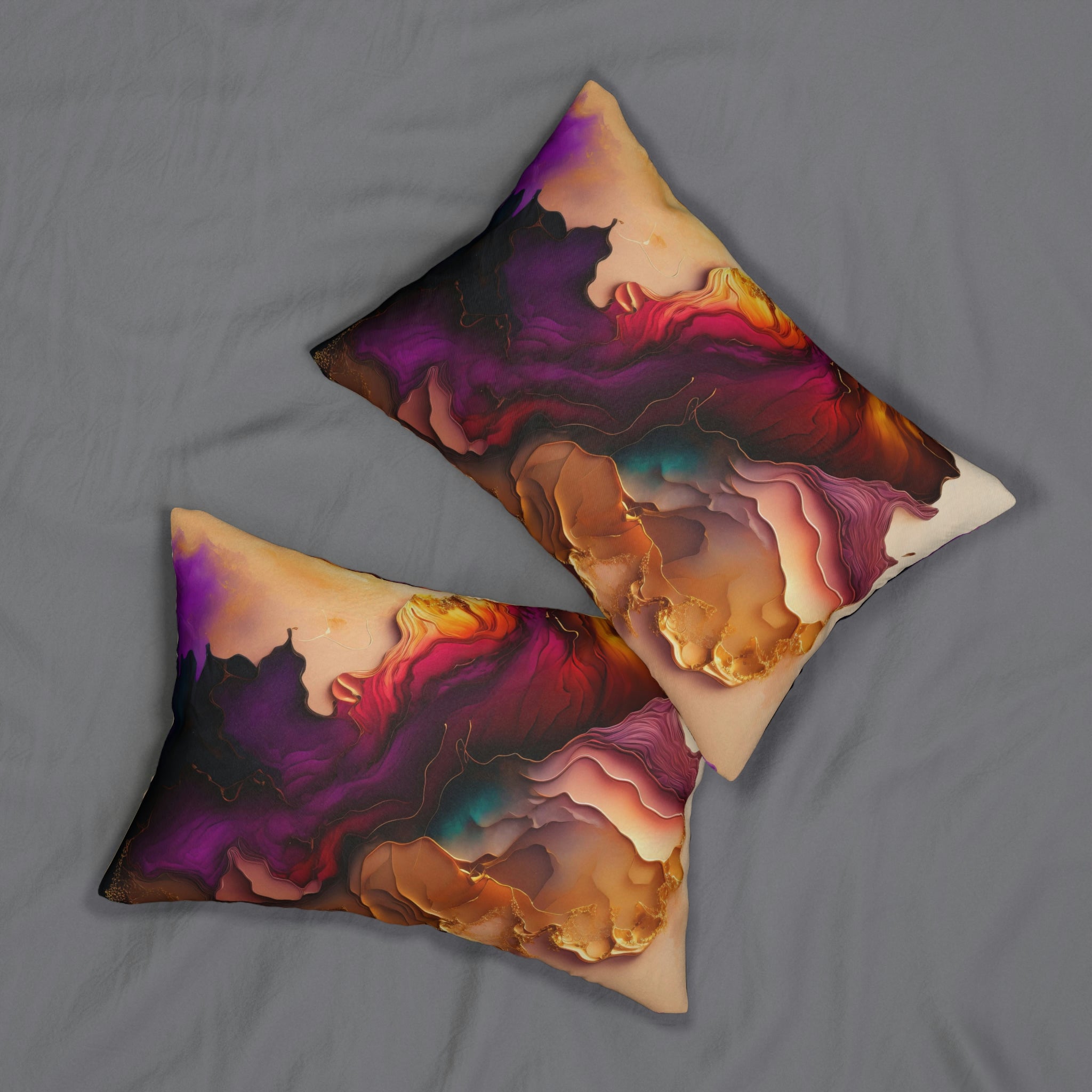 Lumbar Pillow | Abstract Purple Beige