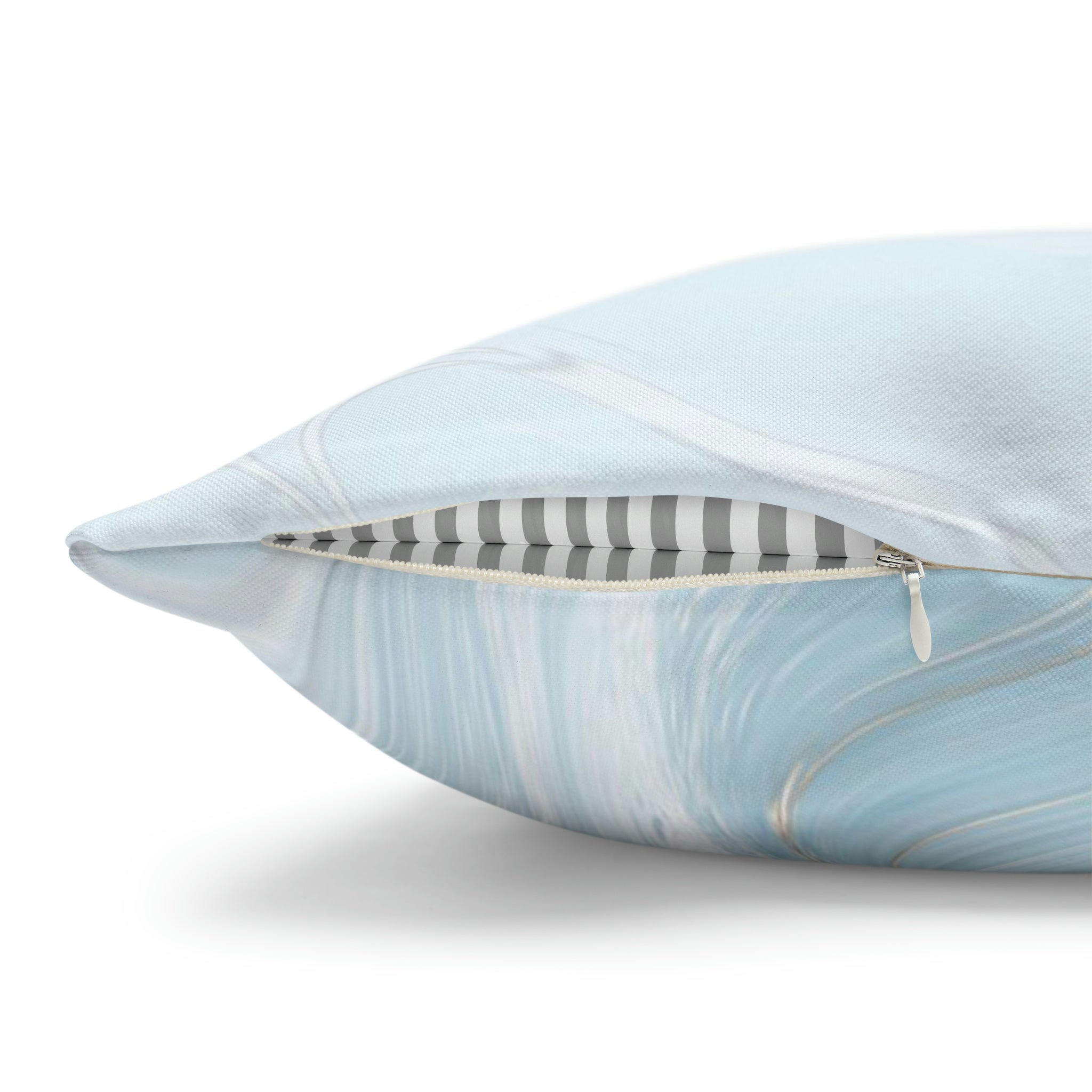 Abstract Pillow Cover | Pale Sky Blue Marble Print