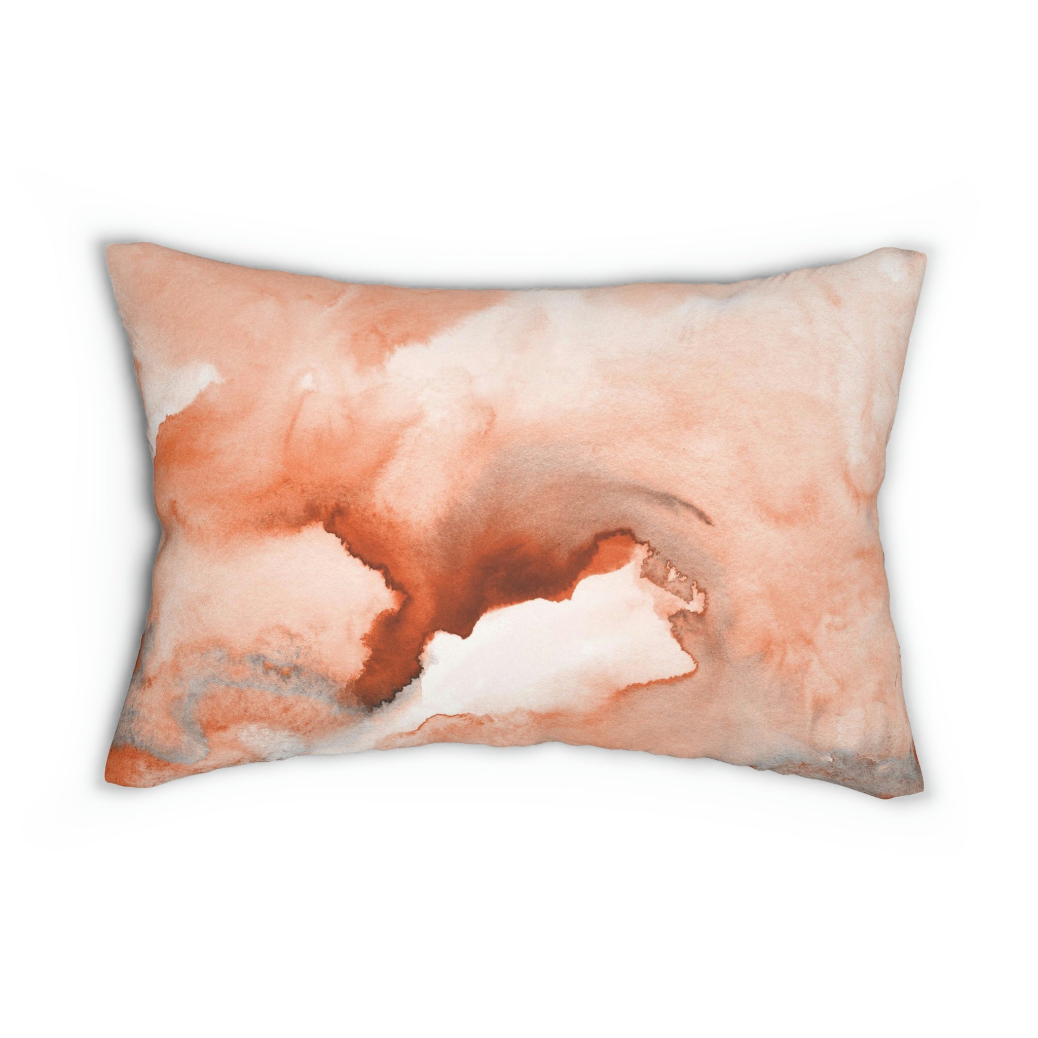 Abstract Lumbar Pillow | Neutral Earthy Peach Orange Ombre