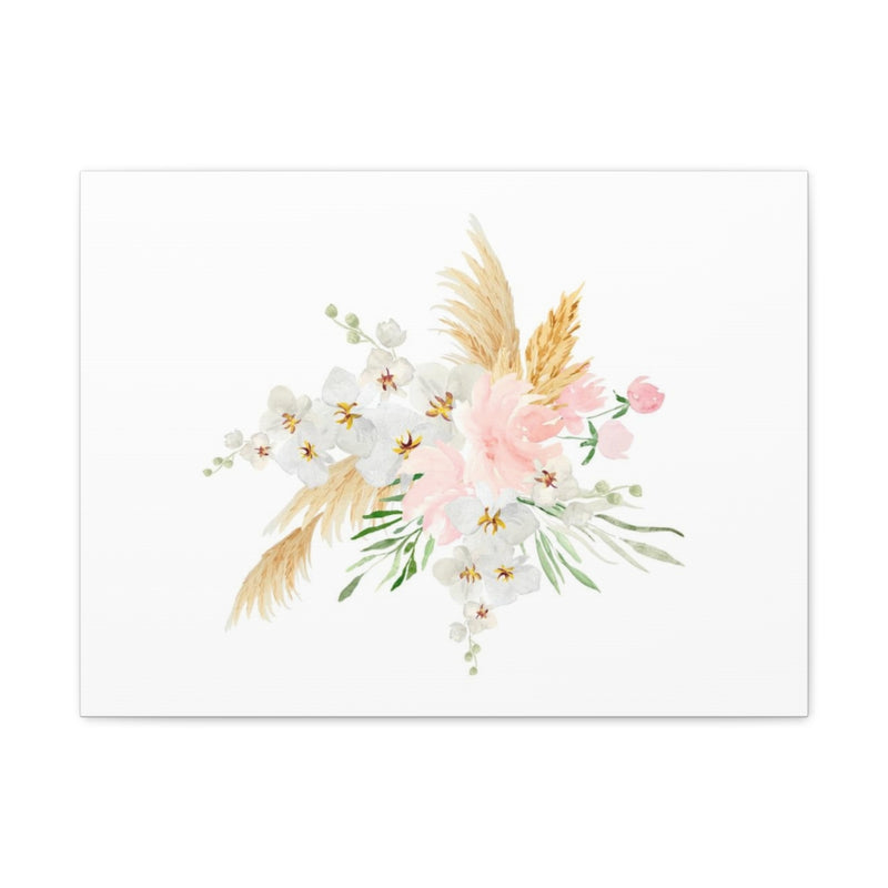 Floral Canvas Wall Art | White Tropical Floral