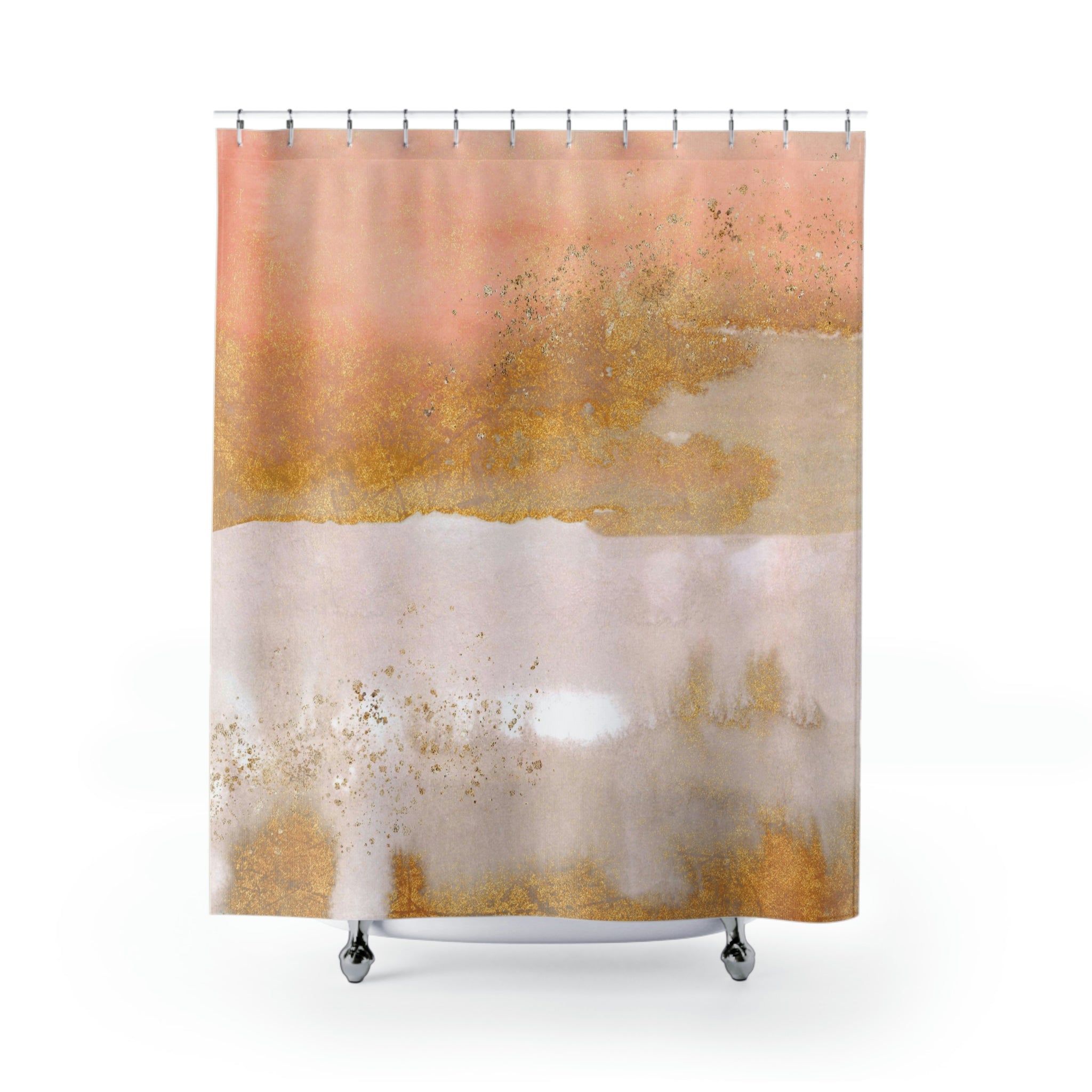 modern boho fabric shower curtain