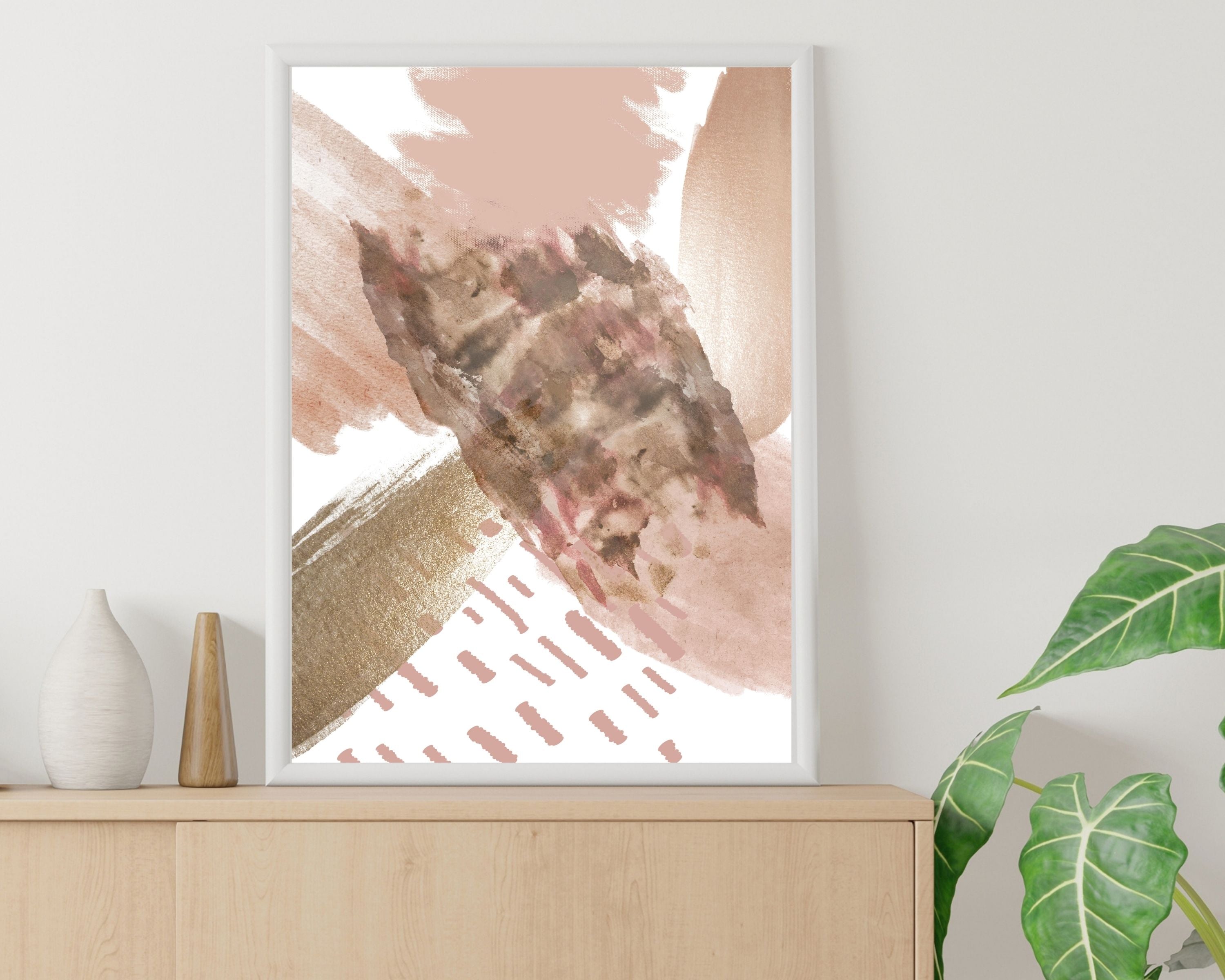 Abstract Boho Art Prints | Bronze Rose Gold