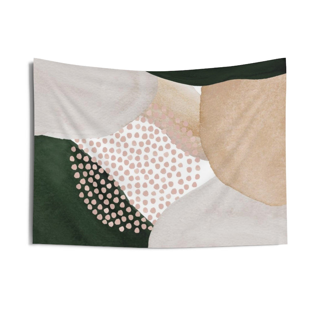 Abstract Tapestry | Beige Cream Blush Pink Green