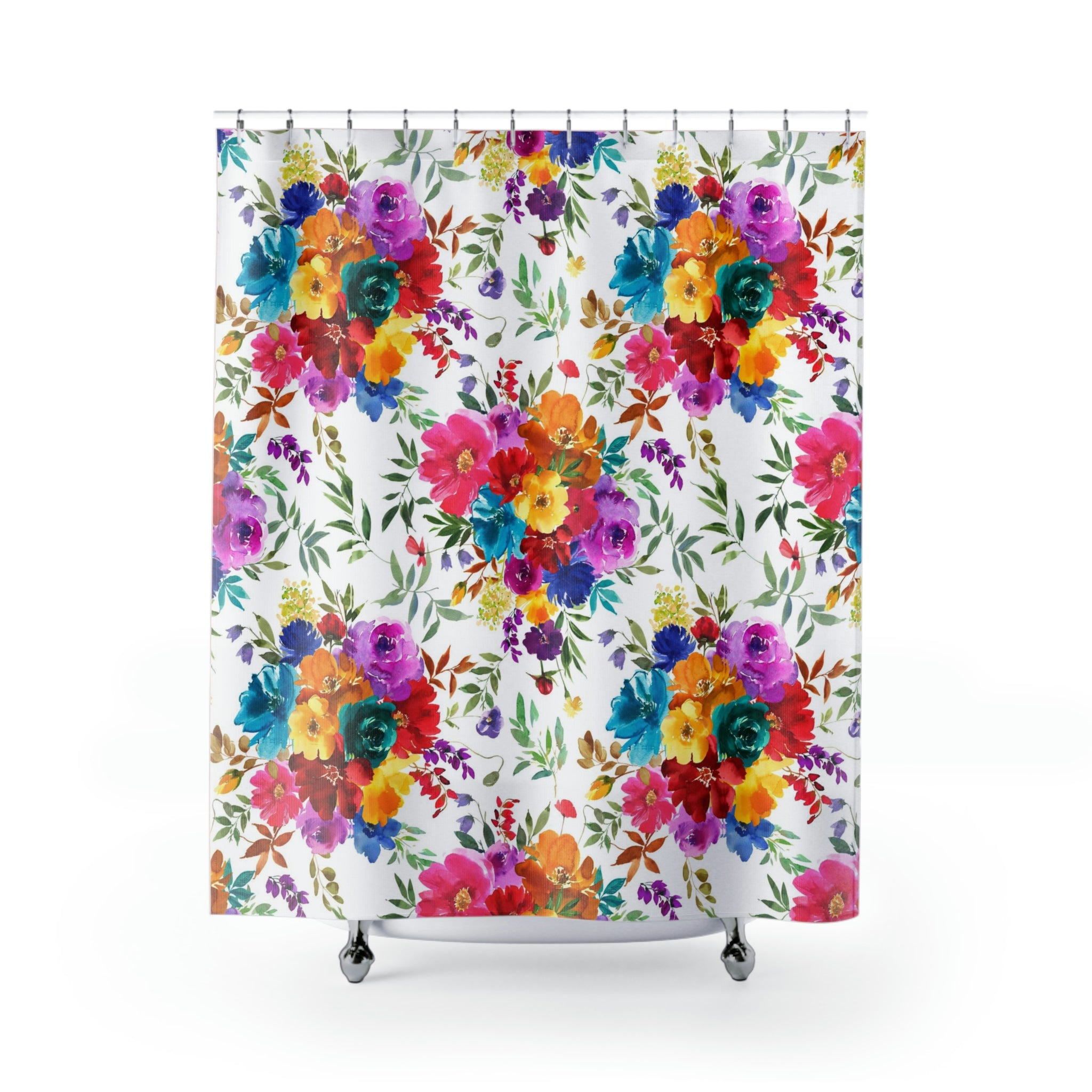 modern boho fabric shower curtain