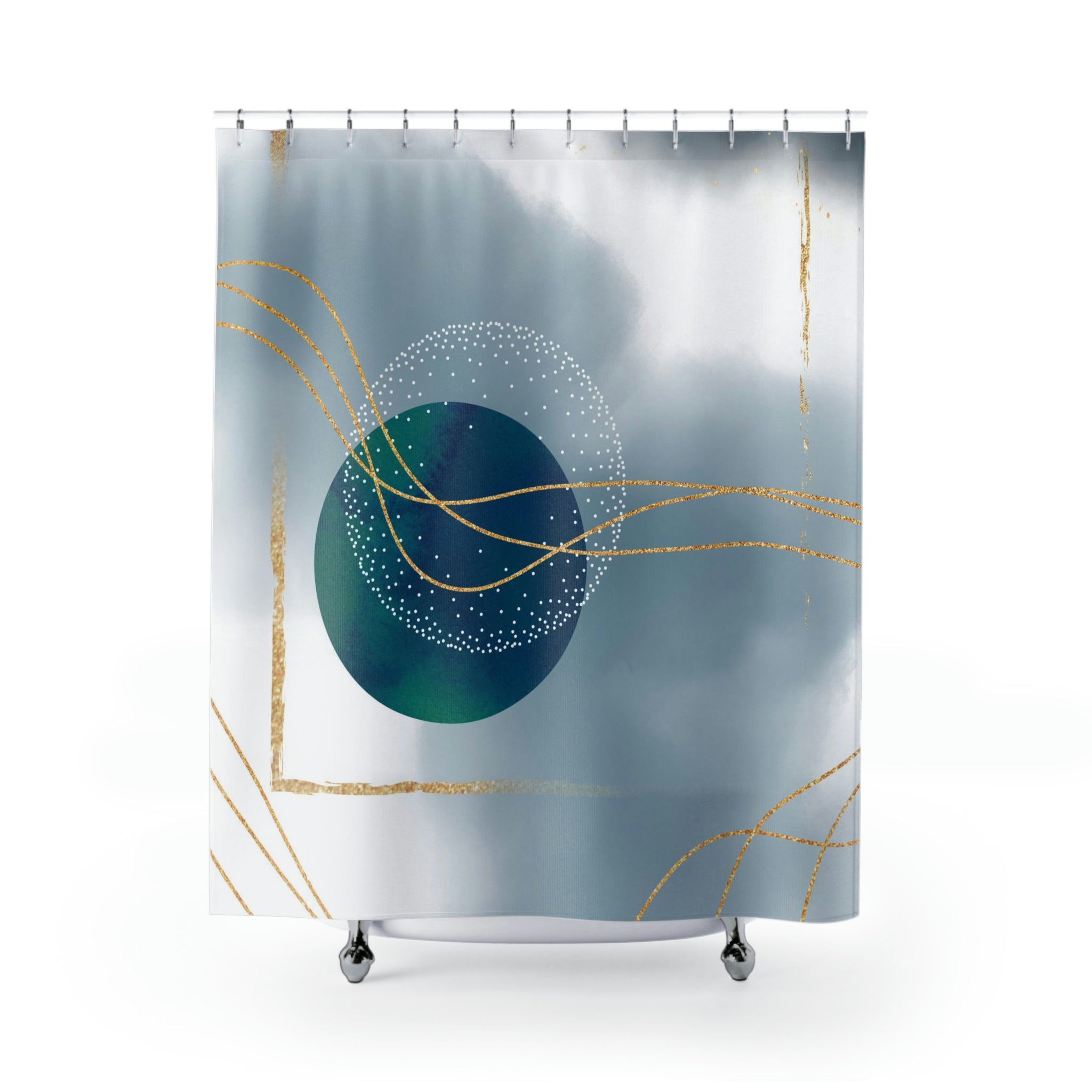 modern boho fabric shower curtain