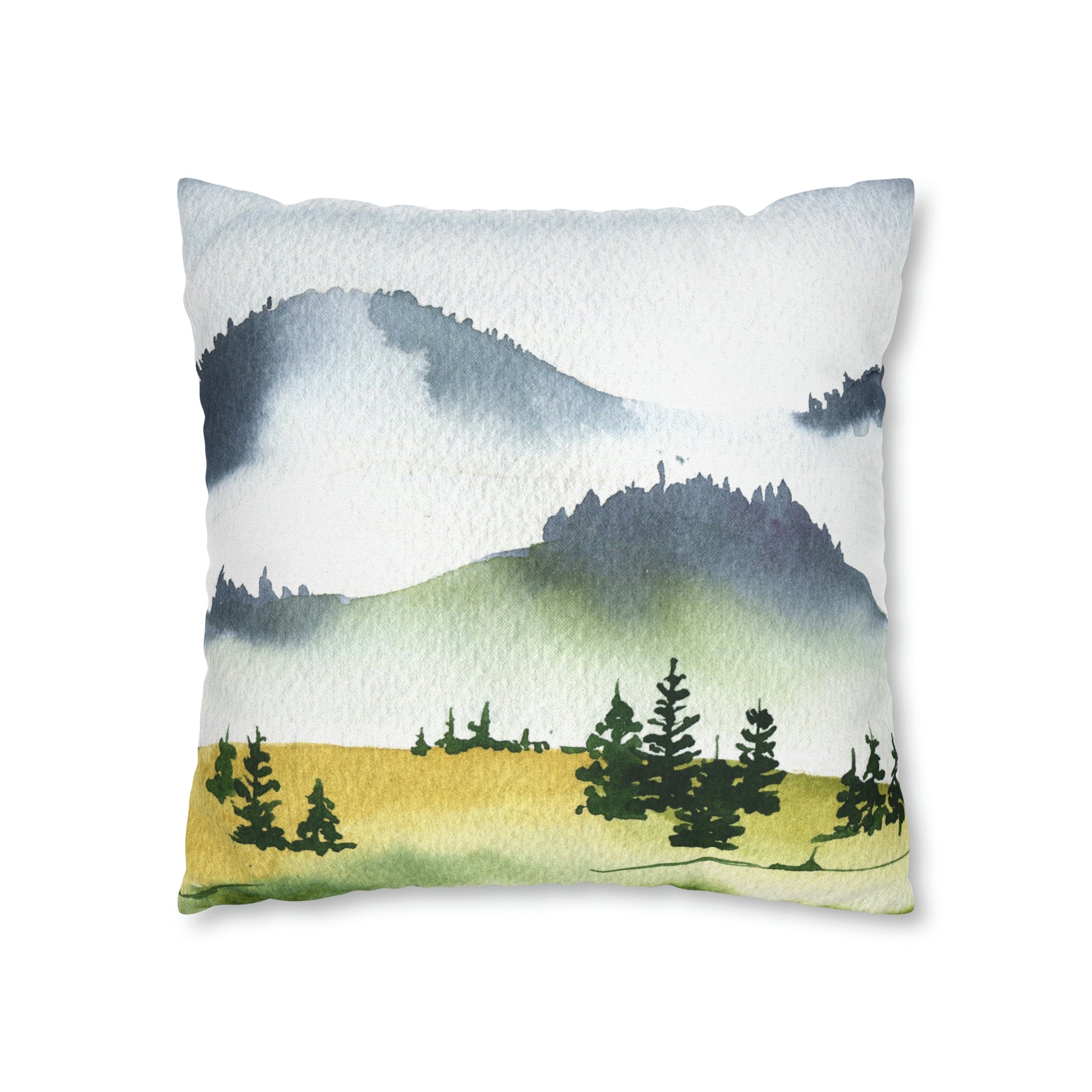 Floral Boho Pillow Cover | Mountain Green Trees