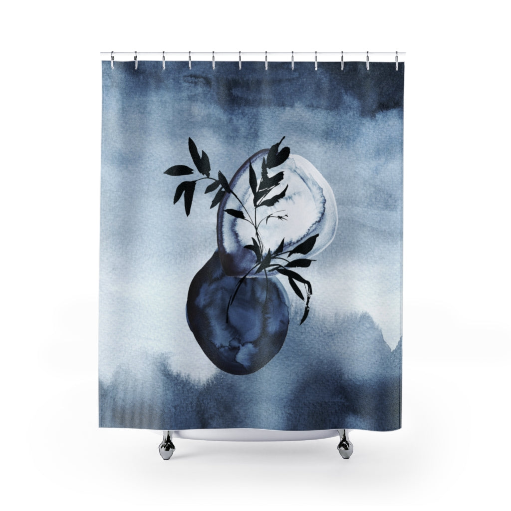 modern boho fabric shower curtain