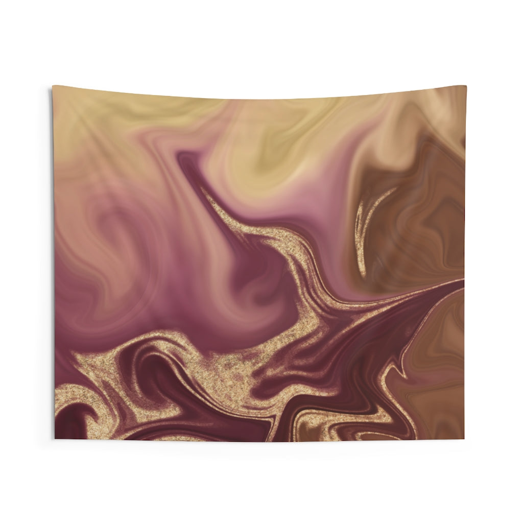 Abstract Tapestry | Wine Red Gold