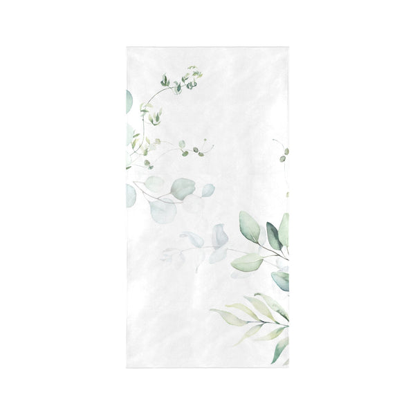 Floral | White Green Eucalyptus Bath, Beach Towel