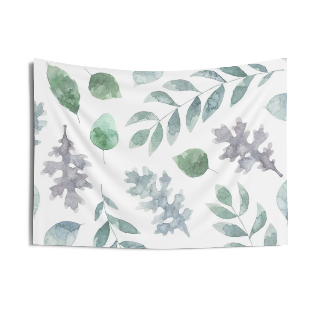 Floral Tapestry | White Purple Green Eucalyptus Leaves