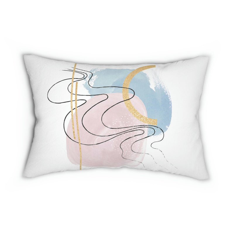 Abstract Lumbar Pillow | Baby Pink Blue
