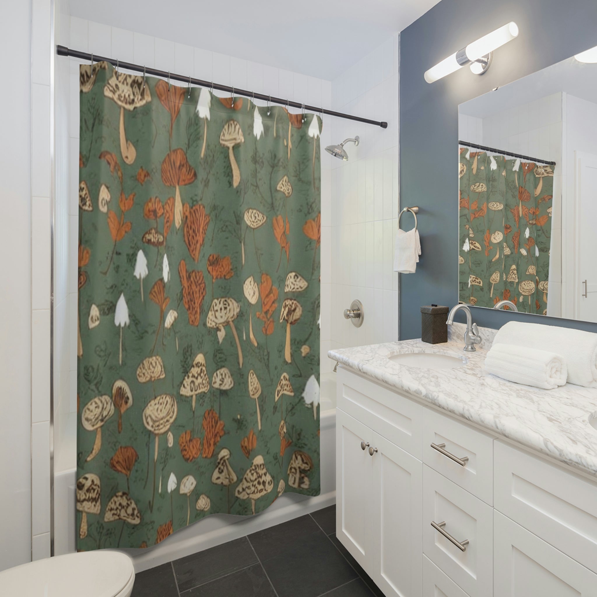 shower curtain | mushrooms cottagecore farmhouse