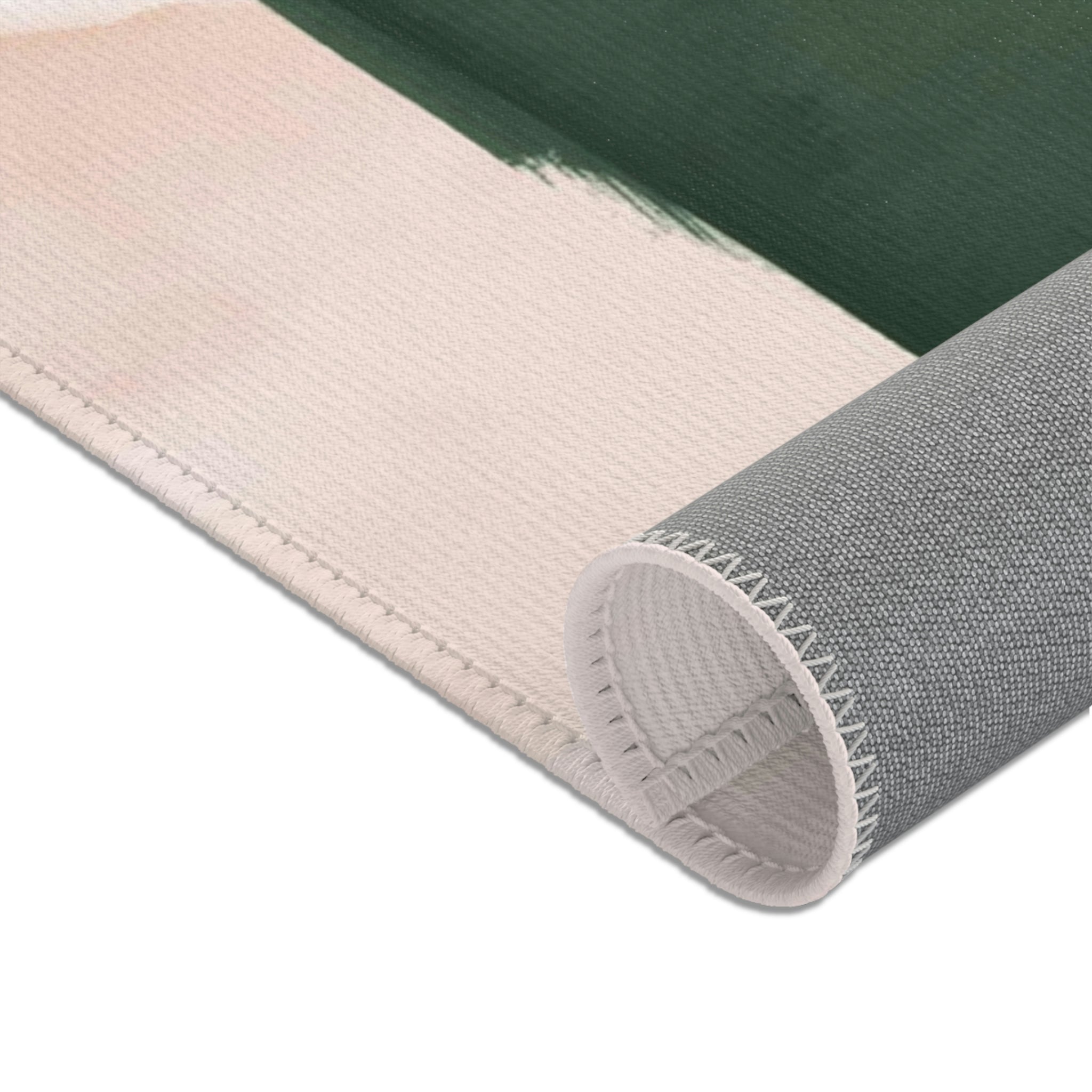 Abstract Area Rug | Sage Green, Blush Pink, White