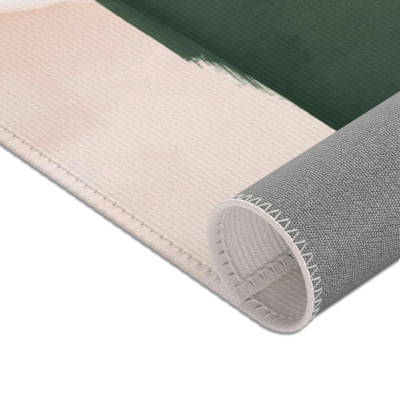 Abstract Area Rug | Sage Green, Blush Pink, White