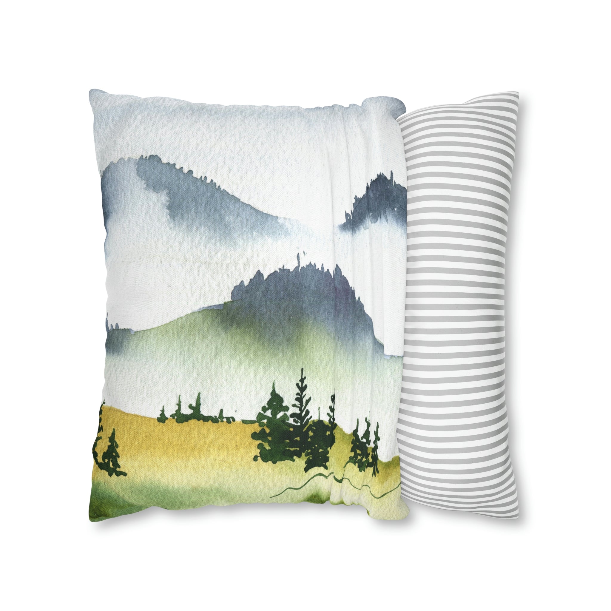 Floral Boho Pillow Cover | Mountain Green Trees