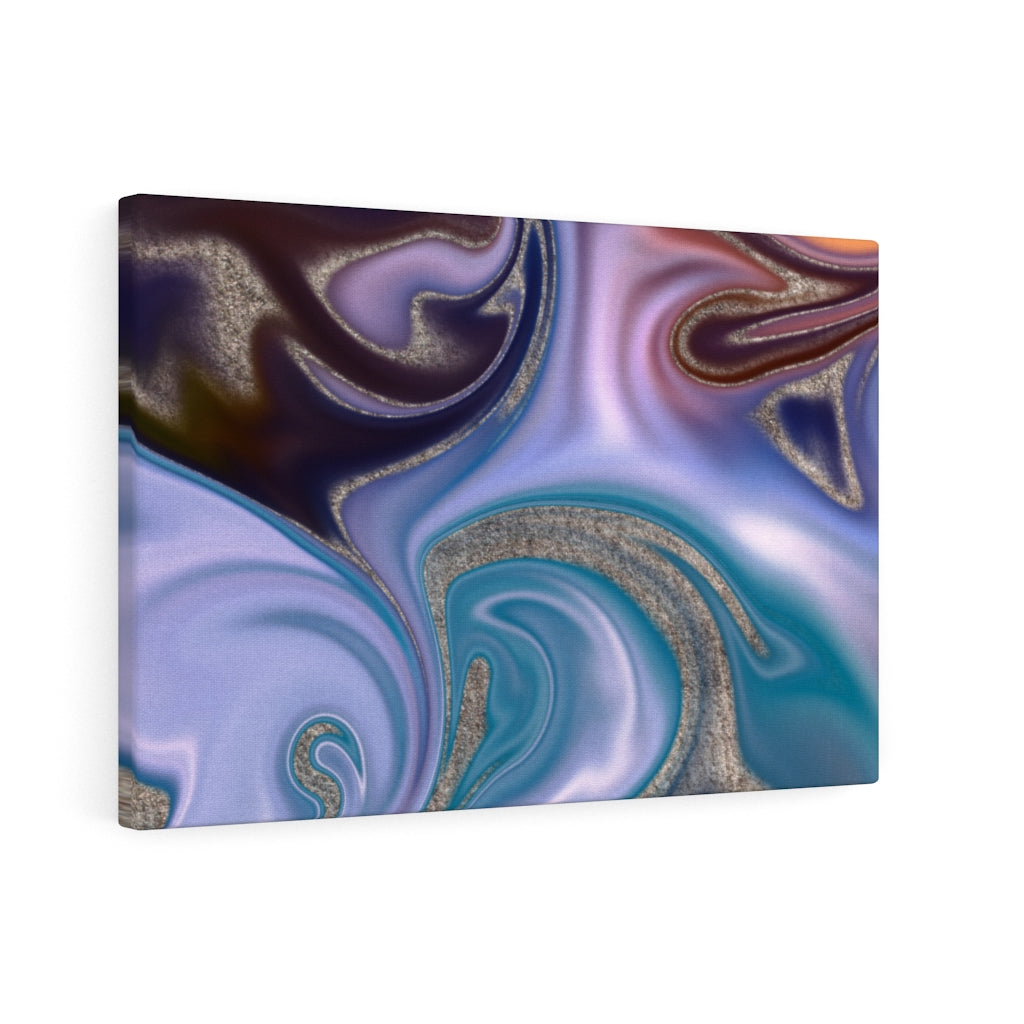 ABSTRACT WALL CANVAS ART | Purple Blue Silver