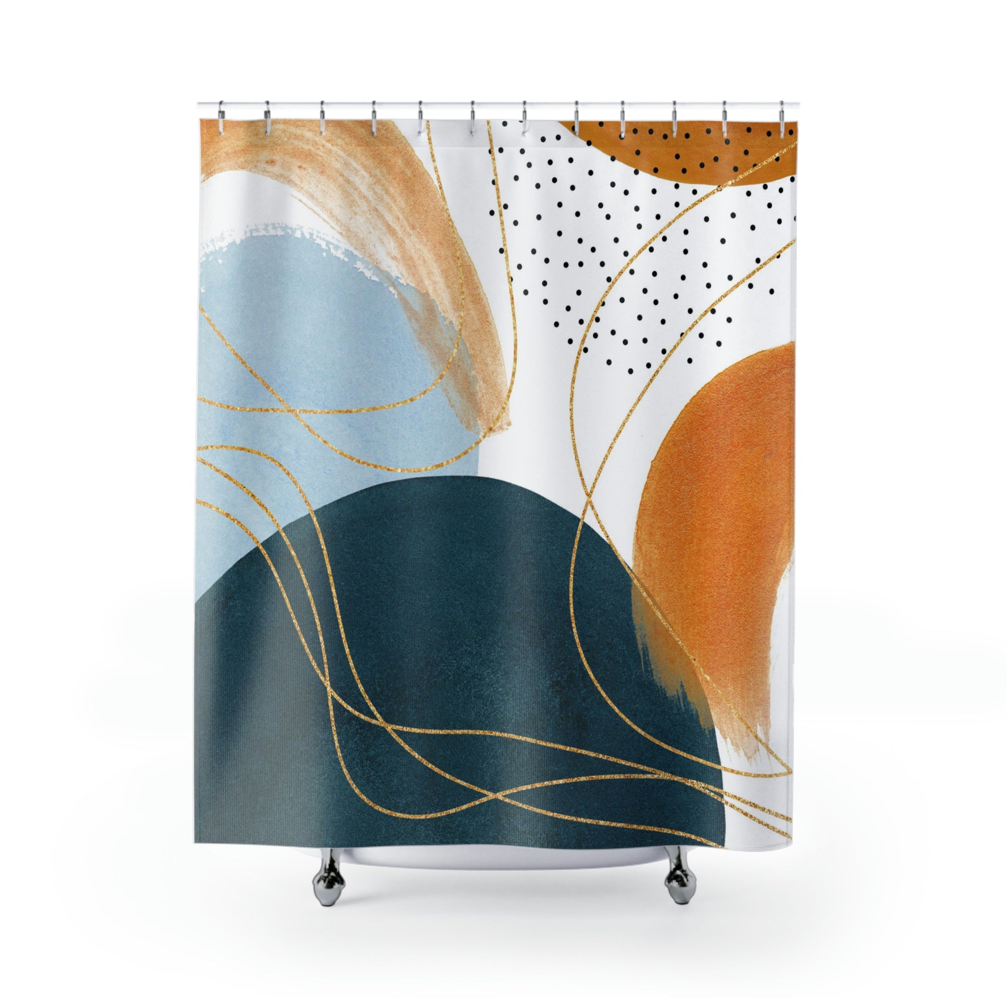 modern boho fabric shower curtain